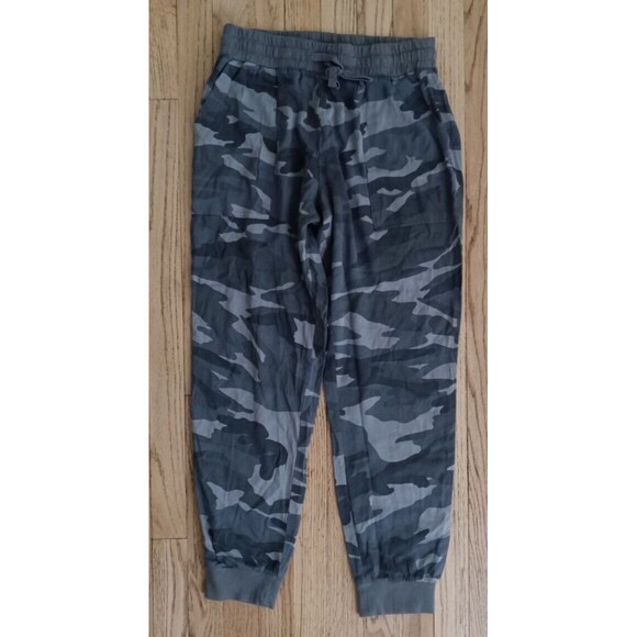 Splendid Pants - Women's Splendid SMALL Green & Gray Camo Jogger Pants Elastic Waist Front Pocket